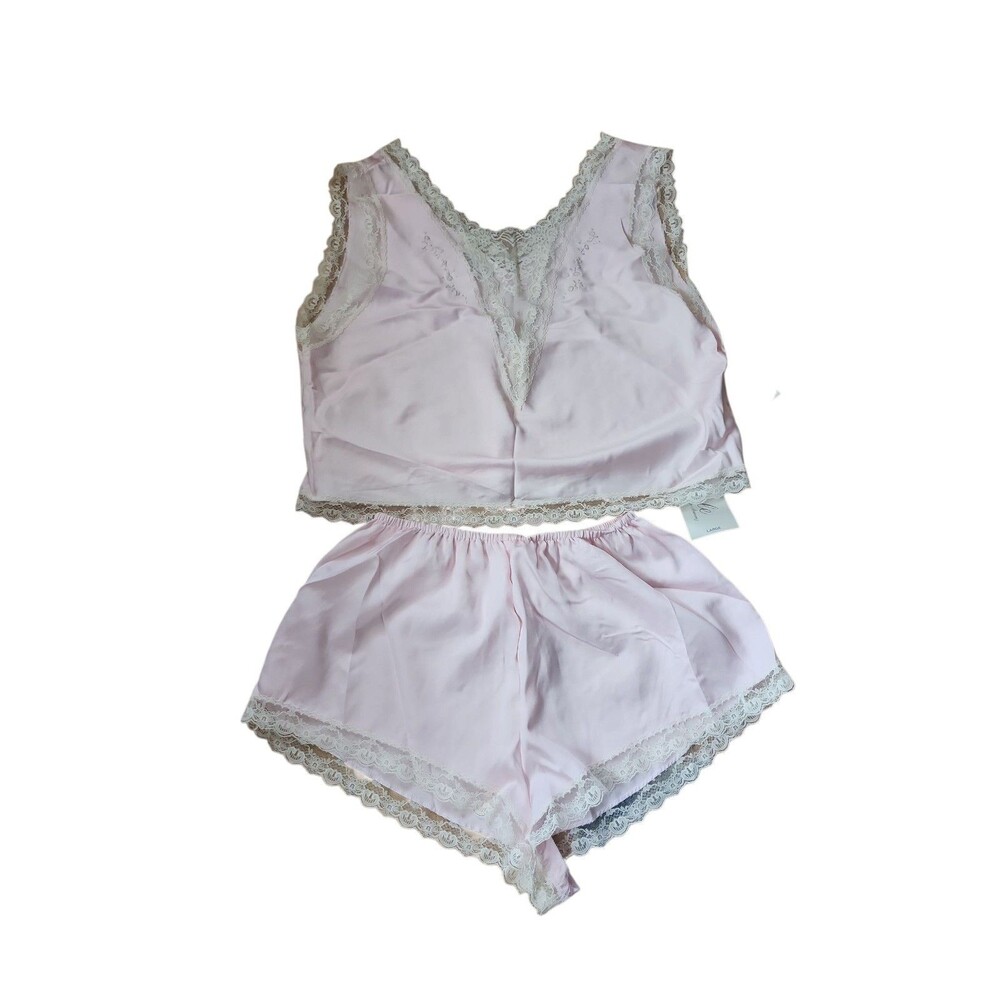 Nicole By Fran Abramowicz Coquette Vintage 80s 2 Piece Lounge Set Womens L Pink